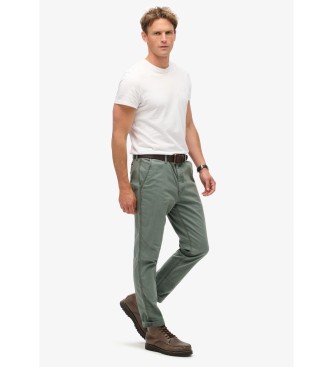 Superdry Internationale groene chino broek