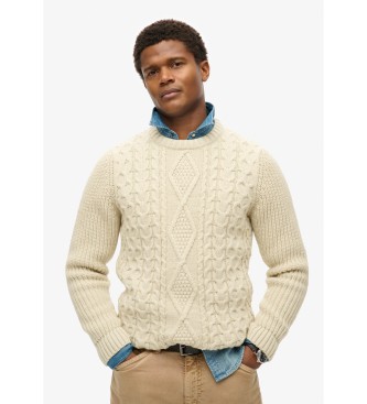 Superdry Pull en tricot tress Jacob blanc