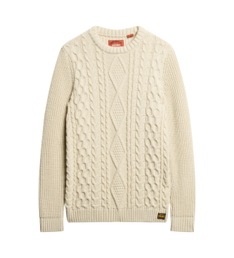 Superdry Pull en tricot tress Jacob blanc