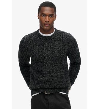 Superdry Braided knitted jumper Jacob dark grey