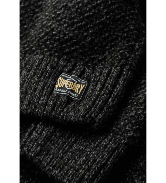 Superdry Pleciony sweter z dzianiny Jacob ciemnoszary