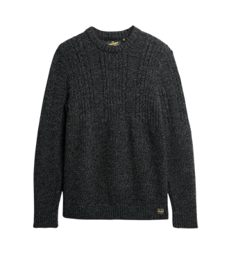 Superdry Flechtstrickpullover Jacob dunkelgrau