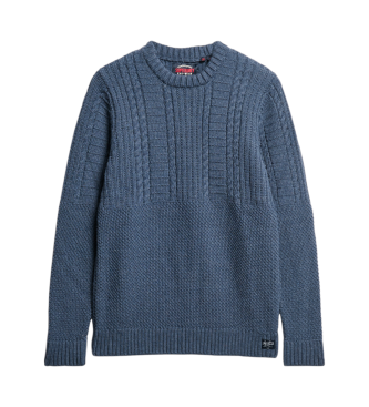 Superdry Pull tricot Jacob bleu