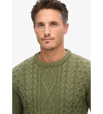 Superdry Braided knitted jumper Jacob green