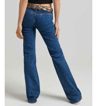 Superdry Vintage blauwe flared jeans van biologisch katoen met lage taille