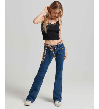 Superdry Vintage bl utsvngda jeans med lg midja i ekologisk bomull
