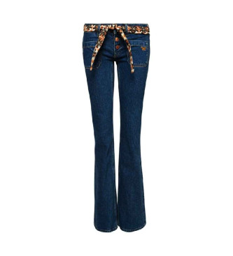 Superdry Jeans svasati a vita bassa blu vintage in cotone organico