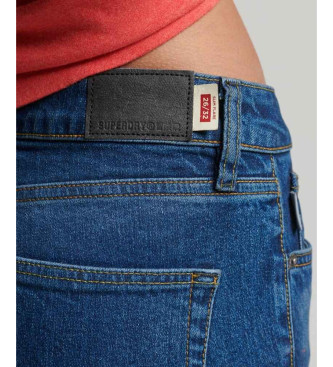 Superdry Rozkloszowane jeansy skinny ze średnim stanem w kolorze niebieskim 