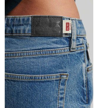 Superdry Rozkloszowane jeansy skinny ze średnim stanem w kolorze niebieskim