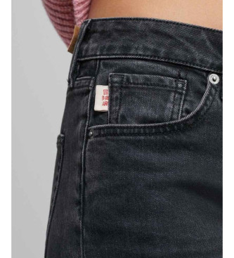 Superdry Rozkloszowane jeansy skinny ze średnim stanem, czarne