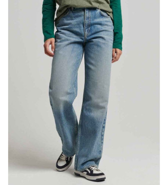 Superdry Blaue Jeans mit weitem Bein