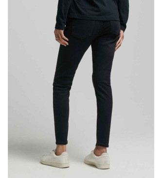 Superdry Jeans neri vintage a vita media in cotone organico