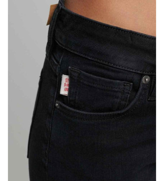 Superdry Jans hlače iz organskega bombaža srednjega kroga Vintage črne barve
