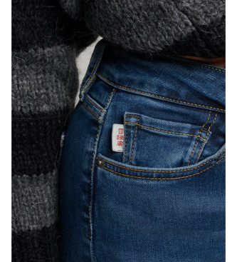 Superdry Hjtaljede skinny jeans i bl kologisk bomuld