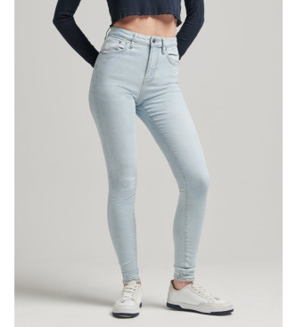 Superdry Skinny jeans med hg midja i ekologisk bomull bl