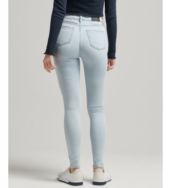 Superdry Skinny jeans med hg midja i ekologisk bomull bl