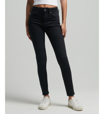 Superdry Skinny jeans med hg midja i ekologisk bomull svart