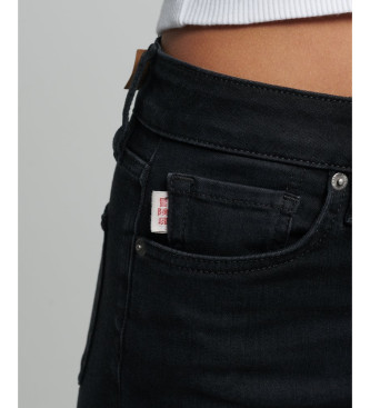 Superdry Skinny jeans med hg midja i ekologisk bomull svart