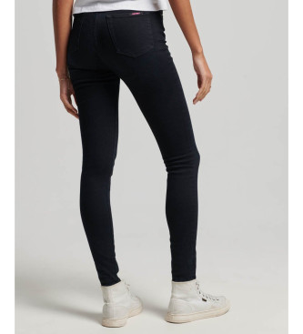 Superdry Skinny jeans med hg midja i ekologisk bomull svart