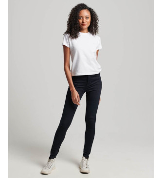 Superdry Skinny jeans med hg midja i ekologisk bomull svart