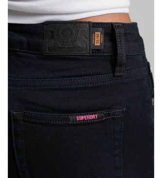 Superdry Jeans skinny a vita alta in cotone biologico nero