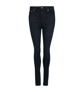 Superdry Jeans pitillo de talle alto de algodn orgnico negro