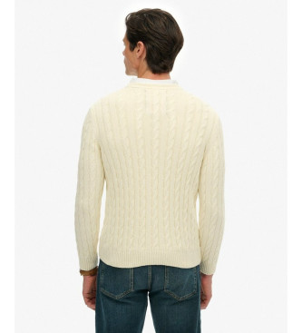 Superdry Camisola bege de malha com fios