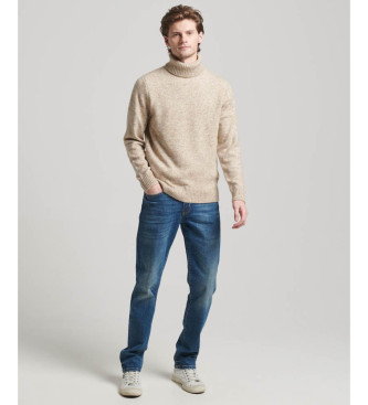 Superdry Rollkragenpullover in gebrstetem Beige