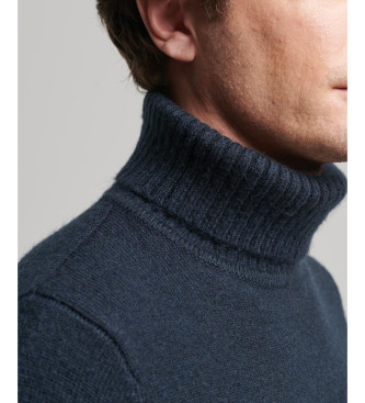 Superdry Brushed navy turtleneck jumper