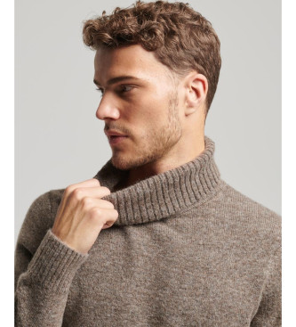 Superdry Brown brushed turtleneck jumper