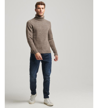 Superdry Brown brushed turtleneck jumper