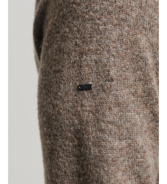 Superdry Brown brushed turtleneck jumper