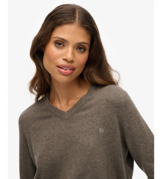 Superdry Mrkebrun Classic V-pullover