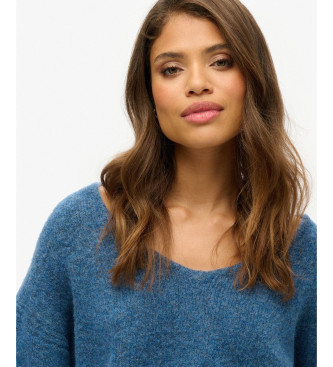 Superdry Oversize V-neck jumper blue