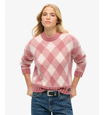 Superdry Pull  imprim Argyle rose