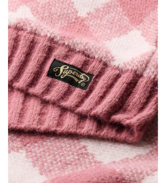 Superdry Pink Argyle print jumper