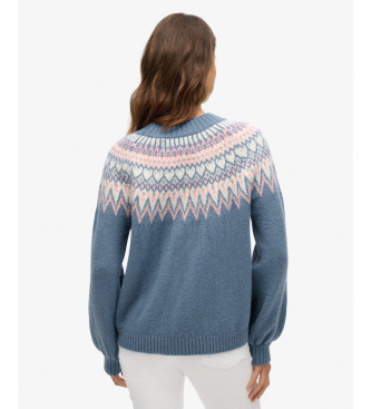 Superdry Loose fit print jumper blue