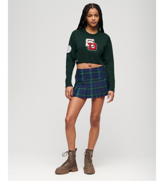 Superdry Varsity crew neck trui kort groen groen