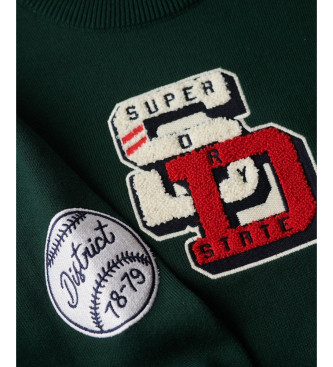 Superdry Jersey corto de cuello redondo Varsity verde verde