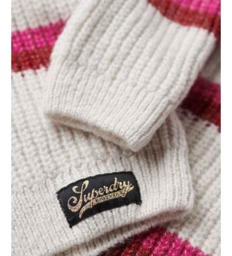 Superdry Korte witte gestreepte coltrui