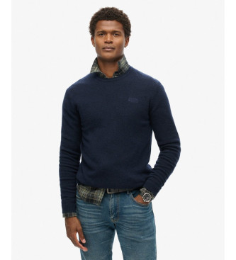 Superdry Granatowy sweter Essential o wąskim kroju