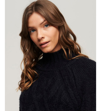 Superdry Navy eights knit turtleneck jumper