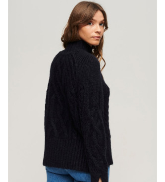 Superdry Navy eights knit turtleneck jumper