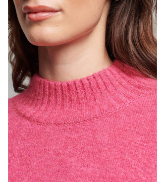 Superdry Perkins Essential - Pull  col roul rose