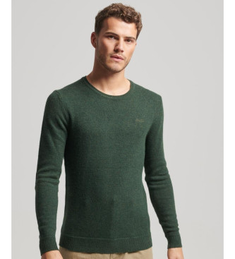 Superdry Pull essentiel  col ras du cou vert