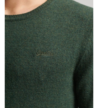 Superdry Pull essentiel  col ras du cou vert