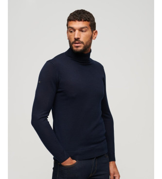 Superdry Jersey de cuello vuelto Merino marino