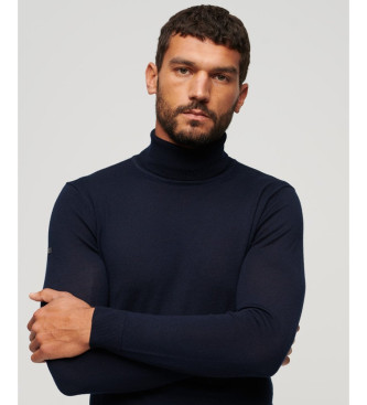 Superdry Sweter z golfem Merino navy