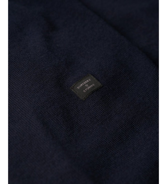 Superdry Maglione dolcevita in lana merino blu scuro