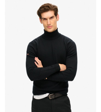 Superdry Jersey de cuello vuelto Merino negro